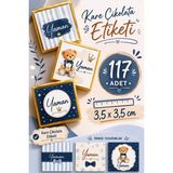 YEAP OFFICE Kişiye Özel İsimli Kare Çikolata Etiketi Yapışkanlı 117 Adet (3,5x3,5 cm)