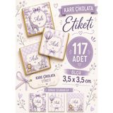 Yeap Office Kişiye Özel Kız Bebek Kare Çikolata Etiketi 117 Adet 3,5 x 3,5 cm – Süperyapışkanlı - Mor
