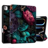 Yebiseven Kılıf M4 iPad Pro 13 inç 2024 Yayınlanan Model A2925/A2926/A3007, Darbeye Dayanıklı Tablet Kılıfı Kalem Tutucu ve Otomatik Uyandırma/Uyku ve Yumuşak TPU Arka Kapak, Canlı Çiçek