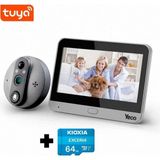 Yeco Pd-20 Akıllı Görüntülü Kapı Dürbünü, Kioxia 64GB Micro Sd Kart Dahil - Çok Renkli - 1 Adet