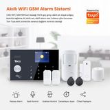 Yeco Sas-10 Akıllı Alarm Sistemi Wifi 4G GSM Hareket ve Kapı Pencere Sensörlü Mobil Uyumlu