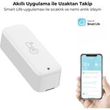Yeco Wifi Akıllı Sıcaklık ve Nem Sensörü, Tuya Uyumlu, Uygulama Kontrollü, Pilli