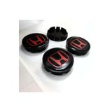 YED Jant Göbeği Honda 65/60 (60MM İÇ ÇAP) 4'lü Set Kırmızı Siyah