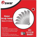 Yedeği 18 mm x 0 5 mm Karbon Çelik Ultra Keskin Dayanıklı Uç 7 Kırımlı Endüstriyel Kesici Bıçak Yedek Parça Detay Kesim Kutulu Adet 100