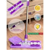 Yedek Bezli Mikrofiber Yer ve Duvar Temizleme Mop, 4 Mandallı, Cam ve Fayans Uyumlu - Gri - Seçenek 1