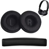 Yedek Köpük Kulak Pedleri, 1 Çift Kulaklık Pedi ve 1 Kafa Bandı JBL Tune600 T500BT T450 T450BT JR300BT için Bellek Köpüklü, 70 mm (Siyah)