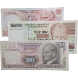 Yedi Otuz 6. 7. Emisyon 3 Adet Koleksiyon Kağıt Para Koleksiyon Başlangıç Setleri Antika Darpane Hobi Hediye