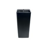 Yedi Yapı Siyah Ayaklı Kolon Köşeli Seramik Lavabo