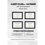 YEDİART 4 Adet 21x30 Çerçeve - Mdf Çerçeve - Fotoğraf Çerçevesi - A4 Diploma Çerçeve - Sertifika