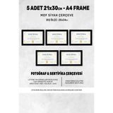 YEDİART 5 Adet 21x30 Çerçeve - Mdf Çerçeve - Fotoğraf Çerçevesi - A4 Diploma Çerçeve - Sertifika
