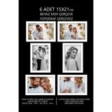 YEDİART 6 Adet 15x21 Çerçeve - Mdf Çerçeve - Fotoğraf Çerçevesi - A5 Pvc'li Çerçeve