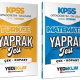 Yediiklim 2026 KPSS Lise Ortaöğretim Ön Lisans Türkçe + Matematik Yaprak Test 2 li Set Yediiklim Yayınları