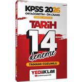 Yediiklim 2026 KPSS Ortaöğretim Ön Lisans Genel Kültür Tarih Tamamı Çözümlü 14 Deneme