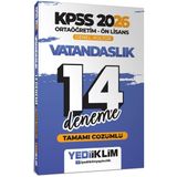 Yediiklim 2026 KPSS Ortaöğretim Ön Lisans Genel Kültür Vatandaşlık Tamamı Çözümlü 14 Deneme