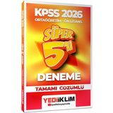 Yediiklim 2026 KPSS Ortaöğretim Ön Lisans Genel Yetenek Genel Kültür Tamamı Çözümlü Süper 5 Deneme