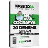 Yediiklim Yayınları - 2024 KPSS Genel Kültür Adem Asra ile Coğrafya Tamamı Video Çözümlü 20 Deneme Sınavı