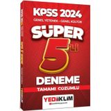 Yediiklim Yayınları - 2024 KPSS Genel Yetenek Genel Kültür Tamamı Çözümlü Süper 5'li Deneme