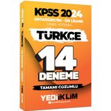 Yediiklim Yayınları 2024 KPSS Ortaöğretim Ön Lisans Genel Yetenek Türkçe 14 Deneme Tamamı Çözümlü