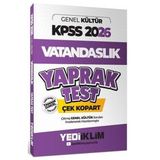 Yediiklim Yayınları 2026 KPSS Genel Kültür Vatandaşlık Çek Kopart Yaprak Test