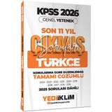 Yediiklim Yayınları 2026 KPSS Genel Yetenek Türkçe Konularına Göre Tamamı Çözümlü Son 11 Yıl Çıkmış Sorular