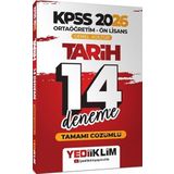 Yediiklim Yayınları 2026 KPSS Ortaöğretim Ön Lisans Tarih Tamamı Çözümlü 14 Deneme