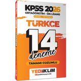 Yediiklim Yayınları 2026 KPSS Ortaöğretim Ön Lisans Türkçe 14 Deneme Tamamı Çözümlü Mesleki Hazırlık