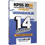 Yediiklim Yayınları 2026 KPSS Ortaöğretim Ön Lisans Vatandaşlık Tamamı Çözümlü 14 Deneme