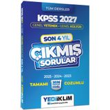 Yediiklim Yayınları 2027 KPSS Genel Yetenek Genel Kültür Son 4 Yıl Tamamı Çözümlü Çıkmış Sorular