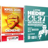 Yediiklim Yayınları Hedef 657 Vatandaşlık 18 Deneme - 2026 Kpss Ortaöğretim-Önlisans Çözümlü Süper 5 Deneme