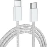 Yediseven Type C To Type C 60WATT 20V/3A Android Huawei Xiaomi Apple iPhone 15 Hızlı Şarj Kablosu Beyaz 1 Metre