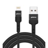 Yediseven USB A To Lightning 2.4A Halat Örgü Apple iPhone Şarj Kablosu Siyah 1 Metre