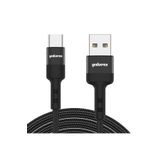 yediseven Usb A to Type C Halat Örgü Hızlı Şarj Veri Aktarma Kablosu Siyah 1 Metre
