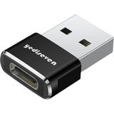 Yediseven USB A To Type C Yeni Nesil Şarj Kablosu Başlık Çevirici Dönüştürücü Adaptör Otg Siyah