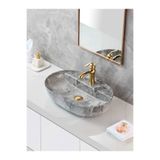 yedix yapı Mermer Desenli Tezgah Üstü Seramik Çanak Lavabo Banyo Lavabosu 1 YYM-ZAKO-001