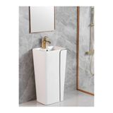 yedix yapı Yedi Yapı Beyaz Mono Blok Ayaklı Kolon Köşeli Seramik Lavabo 1 YYM-P101