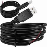 Yeebline USB Erkek 2 Pinli Çıplak Kablo, USB 2.0 Erkekten 2 Pinli Tel Kendin Yap Kuyruk Kablo Uzatma Güç Kablosu Açık Uçlu Konektör 5V 3A (Siyah, USB Erkek 3FT)