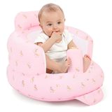 Yeeeasy Şişirilebilir bebek koltuğu, 3-12 ay, bebekler ve 3 6 9 12 36 bebekler için şişme bebek koltuğu, oturmayı öğrenmek, beslemek için rahat ve güvenli destek (Pembe)