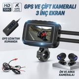 Yeelock Full Hd Çift 1080P 3 Inç Wifi Motosiklet Dvr Su Geçirmez Kamera Gps Destekli