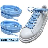 Yefer Store YeferStore 120 cm Yassı Spor Ayakkabı Bağcığı, Sneakers Bağcık, Yassı Ayakkabı Bağcığı 1 Çift - Bebe Mavisi