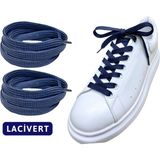 Yefer Store YeferStore 120 cm Yassı Spor Ayakkabı Bağcığı, Sneakers Bağcık, Yassı Ayakkabı Bağcığı 1 Çift - Lacivert