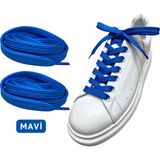 Yefer Store YeferStore 120 cm Yassı Spor Ayakkabı Bağcığı, Sneakers Bağcık, Yassı Ayakkabı Bağcığı 1 Çift - Mavi