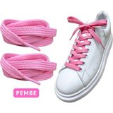 Yefer Store YeferStore 120 cm Yassı Spor Ayakkabı Bağcığı, Sneakers Bağcık, Yassı Ayakkabı Bağcığı 1 Çift - Pembe