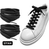 Yefer Store YeferStore 120 cm Yassı Spor Ayakkabı Bağcığı, Sneakers Bağcık, Yassı Ayakkabı Bağcığı 1 Çift - Siyah