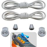 Yefer Store YeferStore Akıllı Bağcık, Pratik Lastikli Ayakkabı Bağcığı, Spor, Çocuk, Klasik ve Bot Bağcığı, 1 Çift - Gri