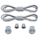 YeferStore Akıllı Kilitli Bağcık, Pratik Lastikli Ayakkabı Bağcığı, Spor, Çocuk, Klasik Ve Bot Bağcığı (Çizgili, Gri)