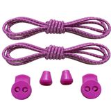 YeferStore Akıllı Kilitli Bağcık, Pratik Lastikli Ayakkabı Bağcığı, Spor, Çocuk, Klasik Ve Bot Bağcığı (Çizgili, Mor)