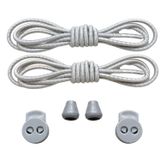 YeferStore Akıllı Kilitli Bağcık, Pratik Lastikli Ayakkabı Bağcığı, Spor, Çocuk, Klasik Ve Bot Bağcığı (Düz, Gri)