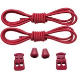 YeferStore Akıllı Kilitli Bağcık, Pratik Lastikli Ayakkabı Bağcığı, Spor, Çocuk, Klasik Ve Bot Bağcığı (Düz, Kırmızı)
