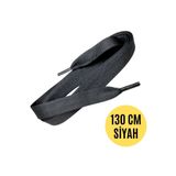 YeferStore Extra Geniş Yassı Spor Bağcık, Mcqueen Ayakkabılara Uyumlu Şık Ayakkabı Bağcığı 130cm Siyah 1 Çift