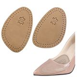 YeferStore Hakiki Deri Ayakkabı Numara Küçültme Pedi, Yarım Ön Kaydırmaz Stiletto Ayakkabı Tabanı 1 Çift (Naturel, 36-40)